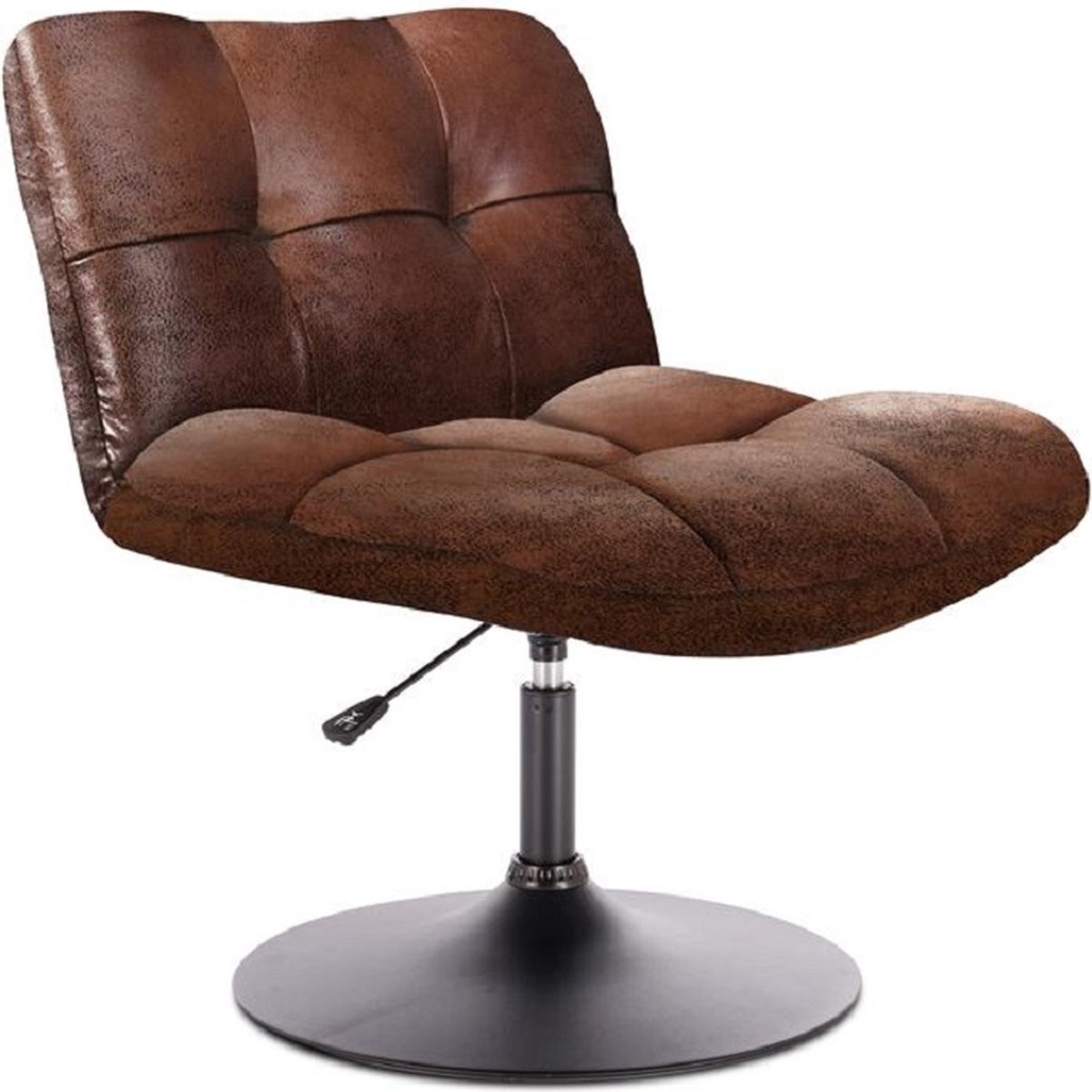 4Goodz Vintage Draaifauteuil Laura - Comfortabele Draaistoel - Bruin