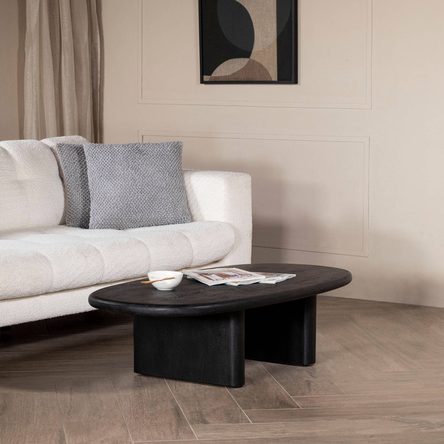 Giga Meubel Salontafel Gin Ovaal 130cm - Zwart