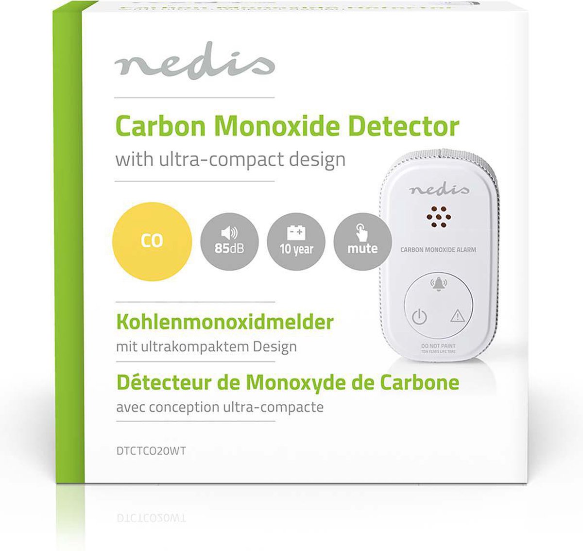 Nedis Koolmonoxidemelder - Dtctco20wt - Wit