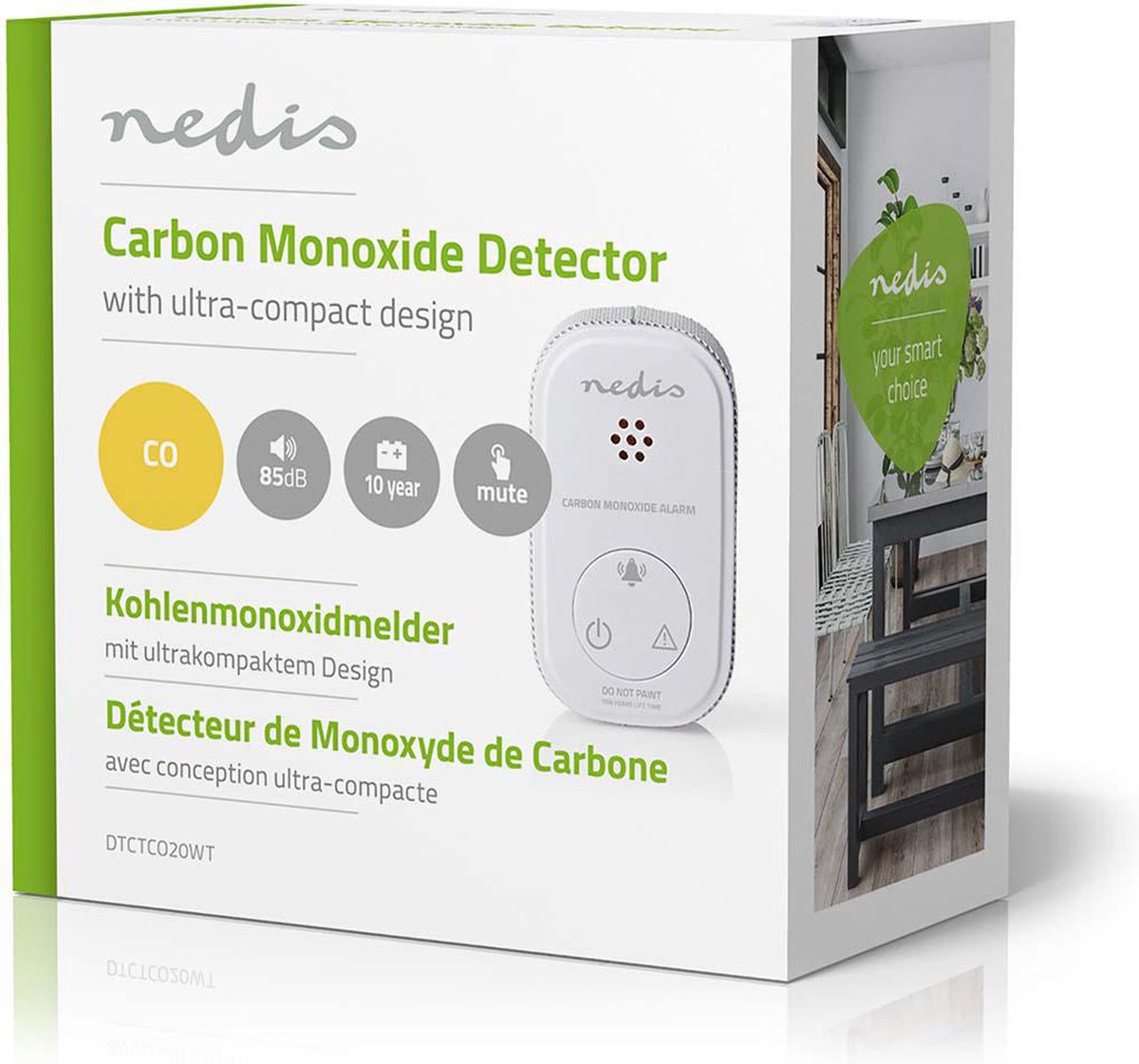 Nedis Koolmonoxidemelder - Dtctco20wt - Wit