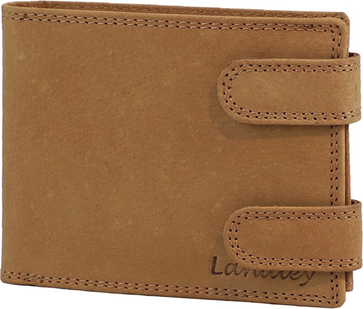 Landley Leren Heren Portemonnee Met Clips - Rfid - Hunter Leer - Cognac - Bruin