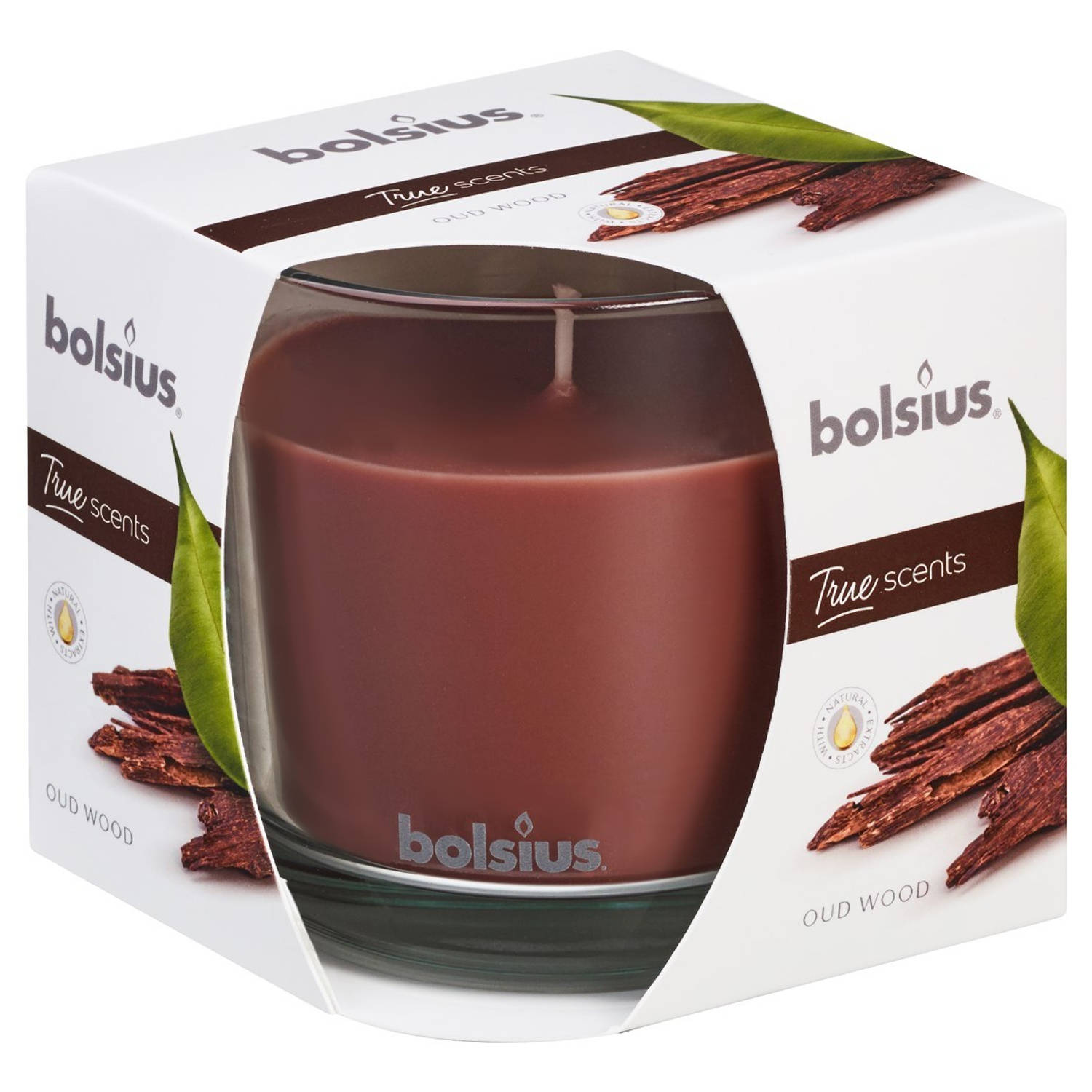 Bolsius 2 Stuks Geurglas 95/95 True Scents Oud Wood - Bruin