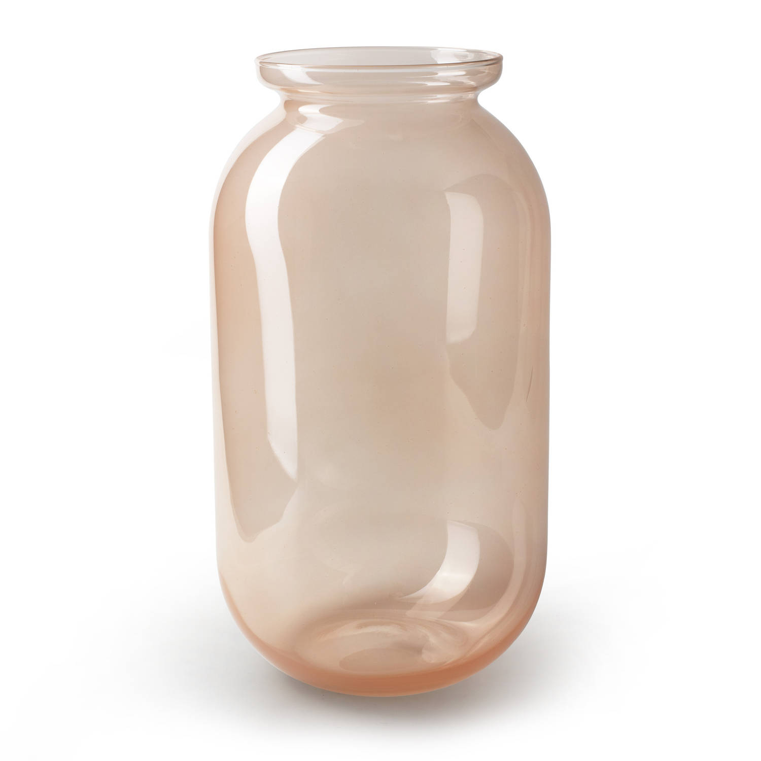 Bloemenvaas - Oud/transparant Glas - H42 X D23 Cm - Vazen - Roze