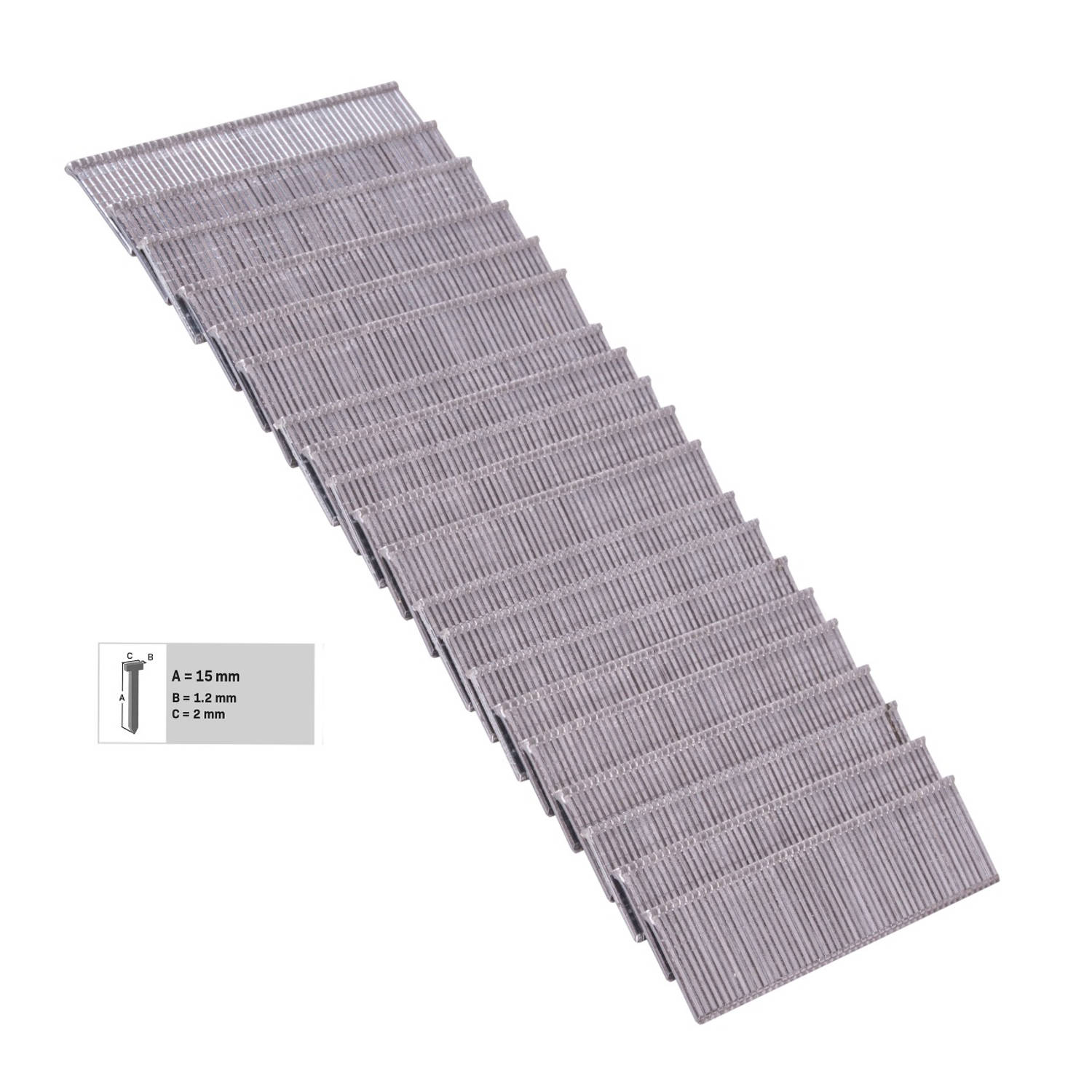 Vonroc Spijkers - 1000 Stuks - 15mm - Universeel - Voor Vonroc Et502ac