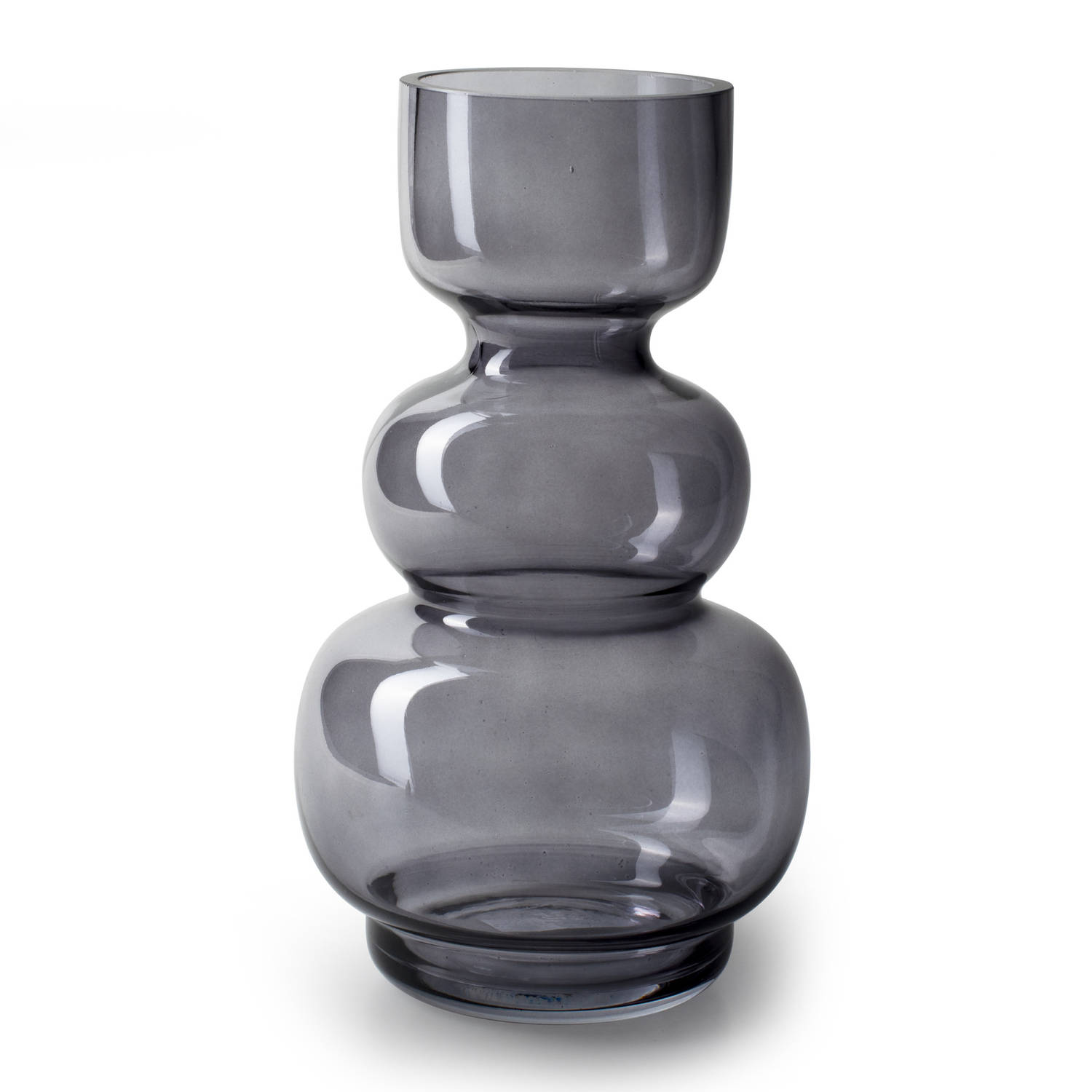 Bloemenvaas - Smoke/transparant Glas - H25 X D14 Cm - Vazen - Grijs