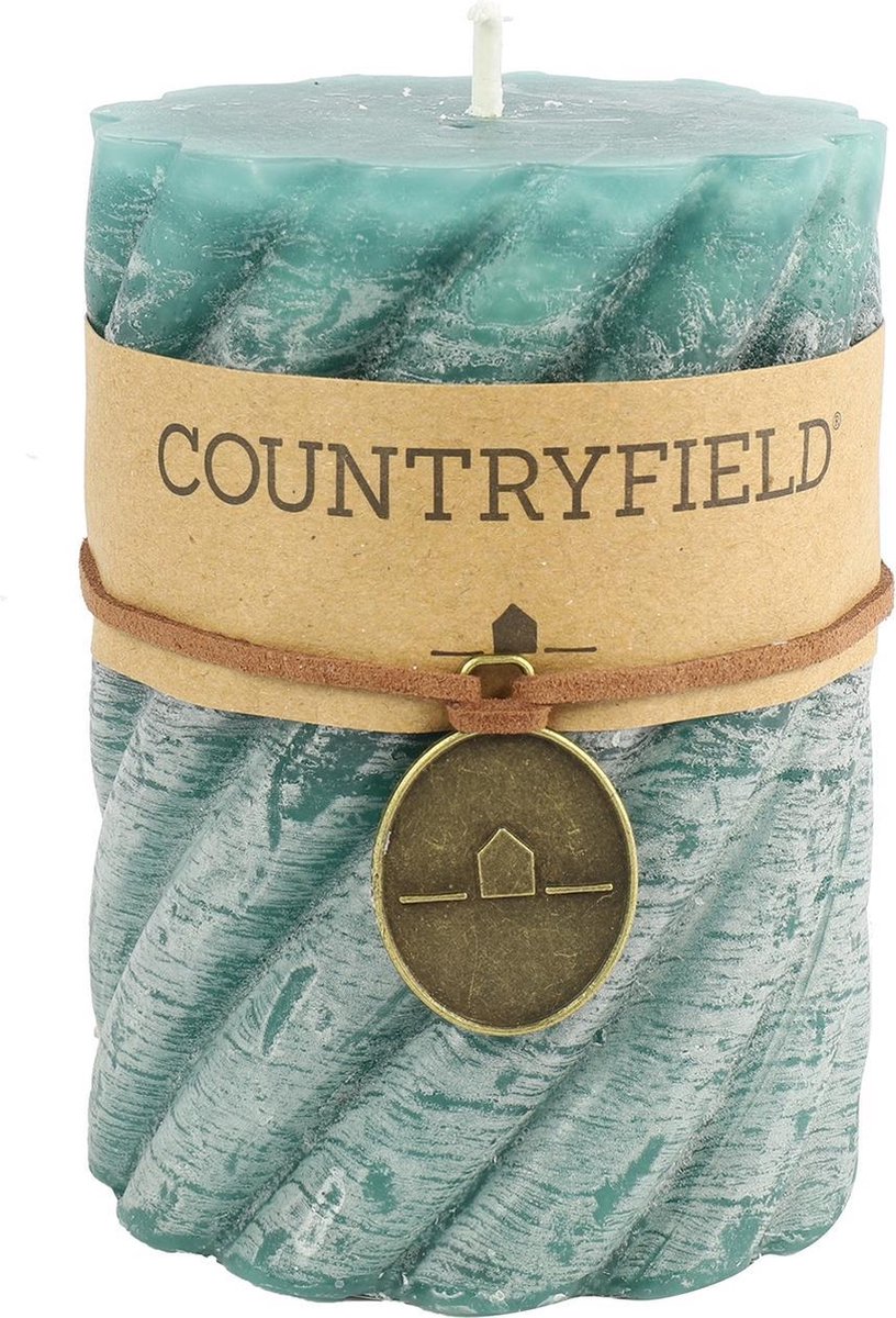 Countryfield Kaars Spiraal Rond Tonnie S Petrol - Blauw