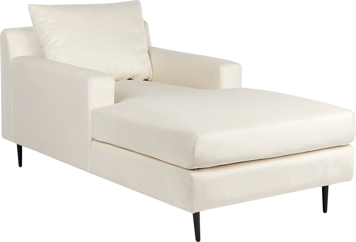 Beliani Gueret - Chaise Longue--fluweel - Beige