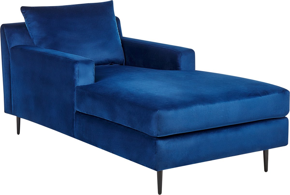 Beliani Gueret - Chaise Longue--fluweel - Azul