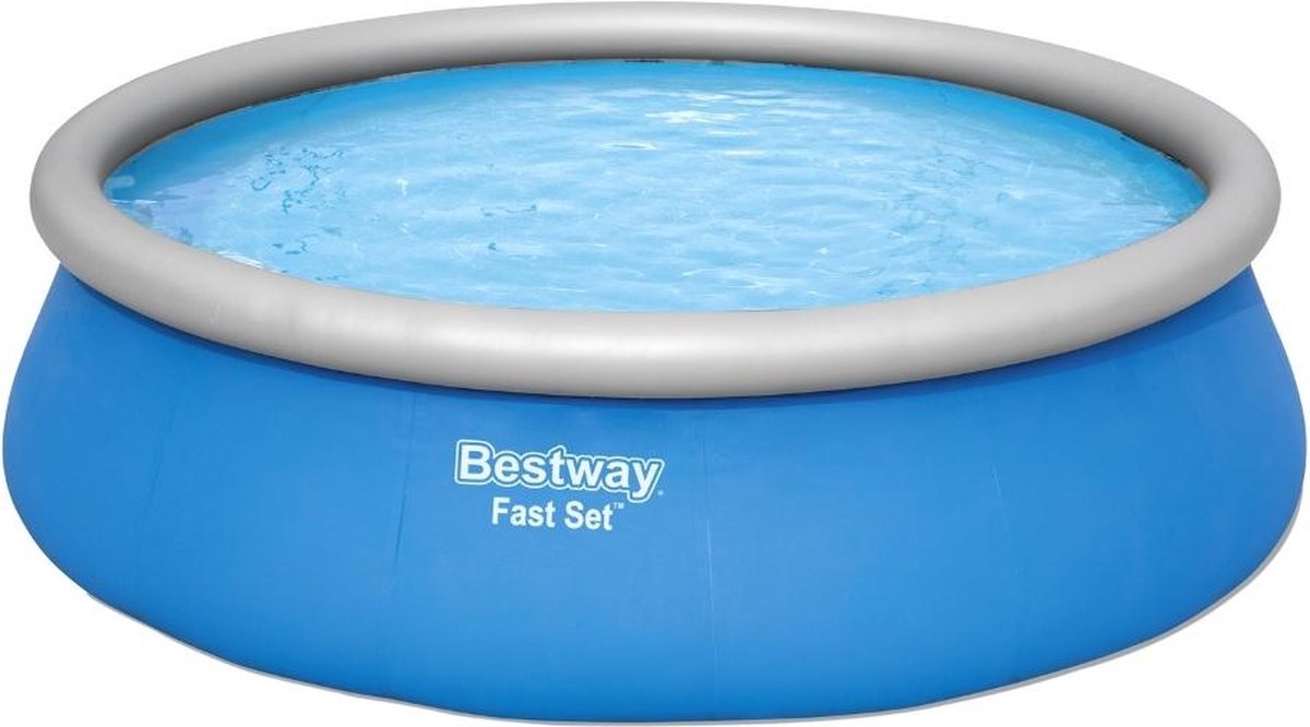 Bestway - Fast Set - Opblaasbaar Zwembad Inclusief Filterpomp En Zwembadtrap - 457x122 Cm - Rond