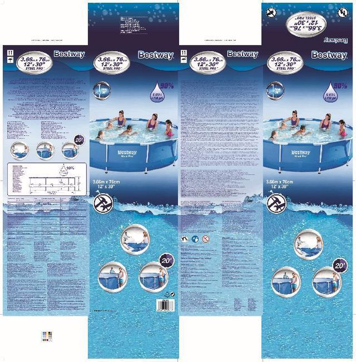 Bestway - Steel Pro - Opzetzwembad - 366x76 Cm - Rond