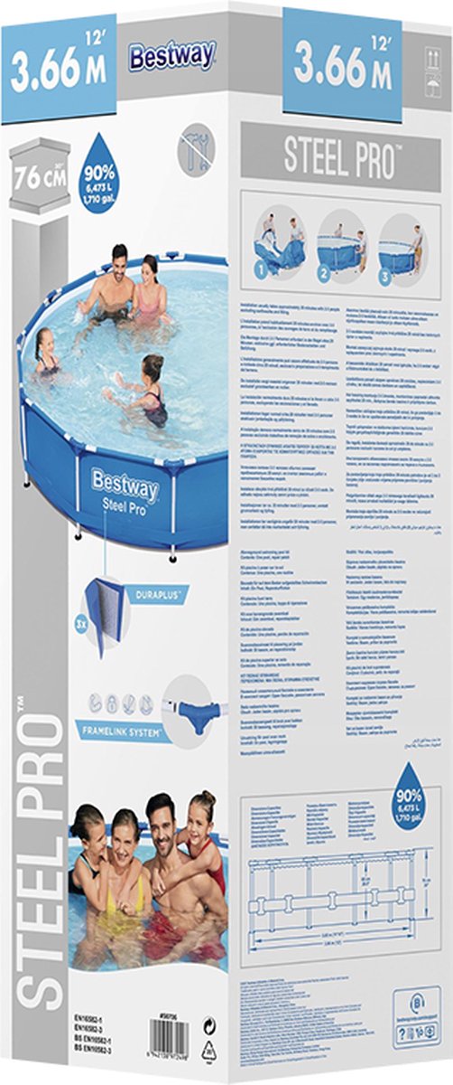 Bestway - Steel Pro - Opzetzwembad - 366x76 Cm - Rond