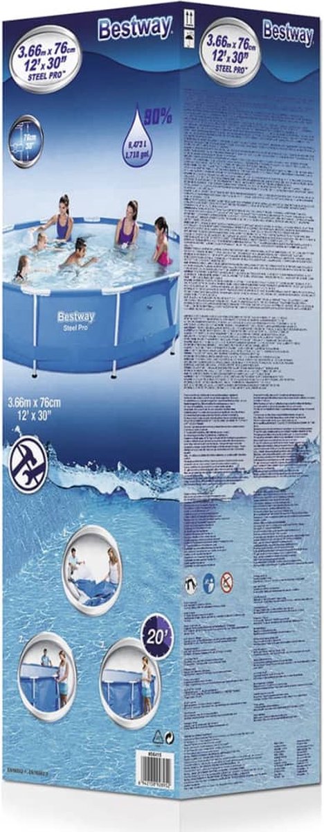 Bestway - Steel Pro - Opzetzwembad - 366x76 Cm - Rond