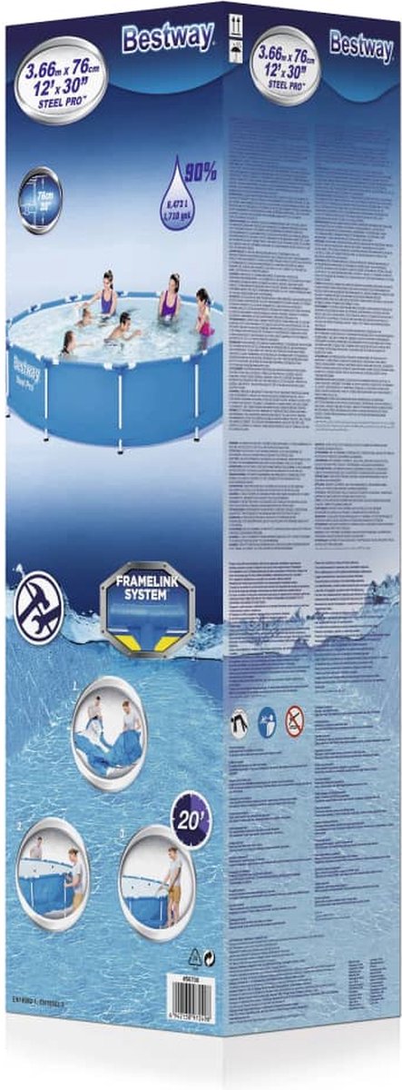 Bestway - Steel Pro - Opzetzwembad - 366x76 Cm - Rond