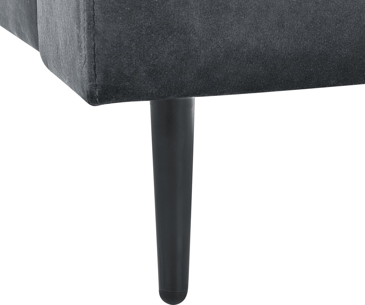 Beliani Gueret - Chaise Longue--fluweel - Grijs
