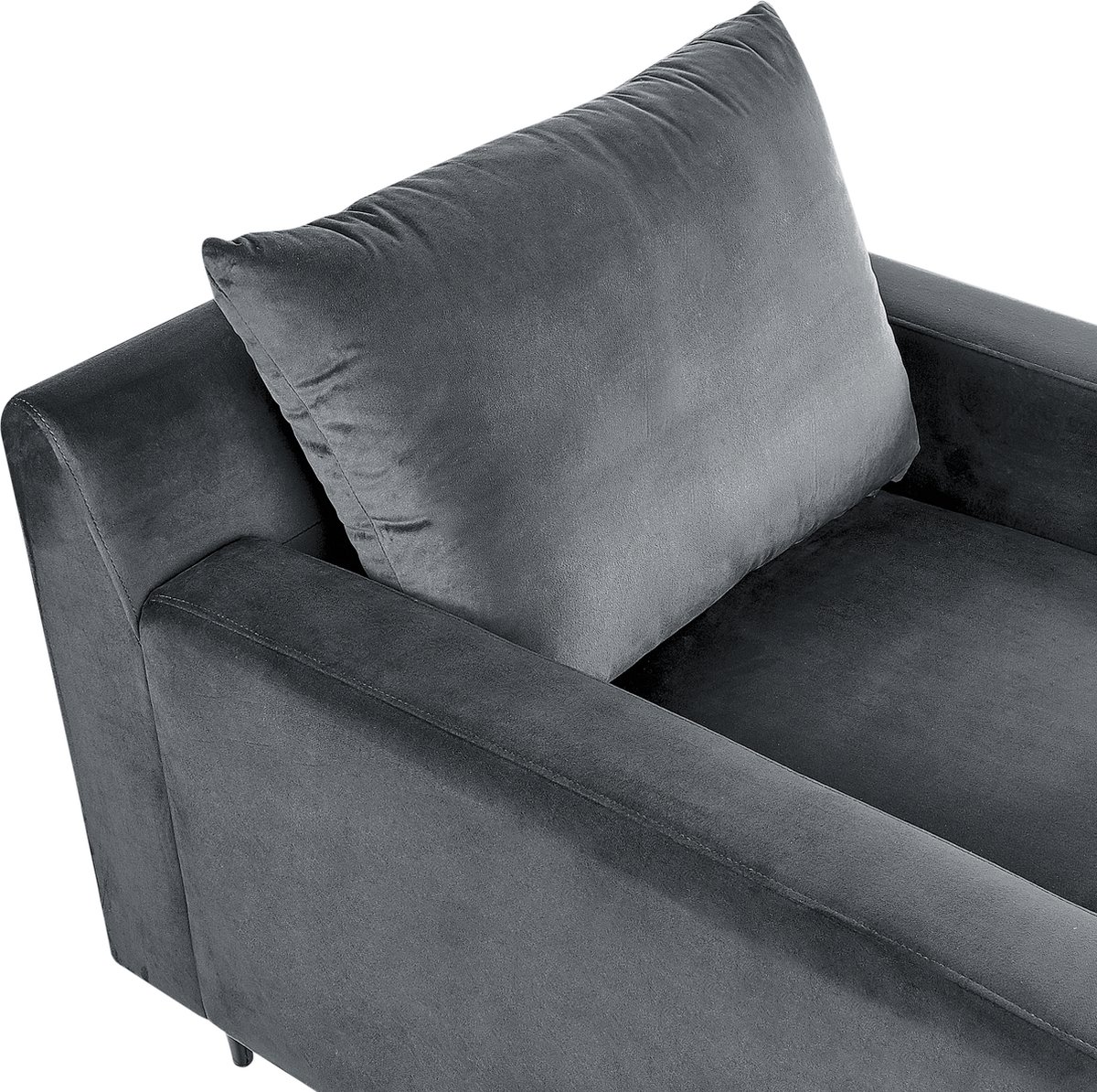 Beliani Gueret - Chaise Longue--fluweel - Grijs