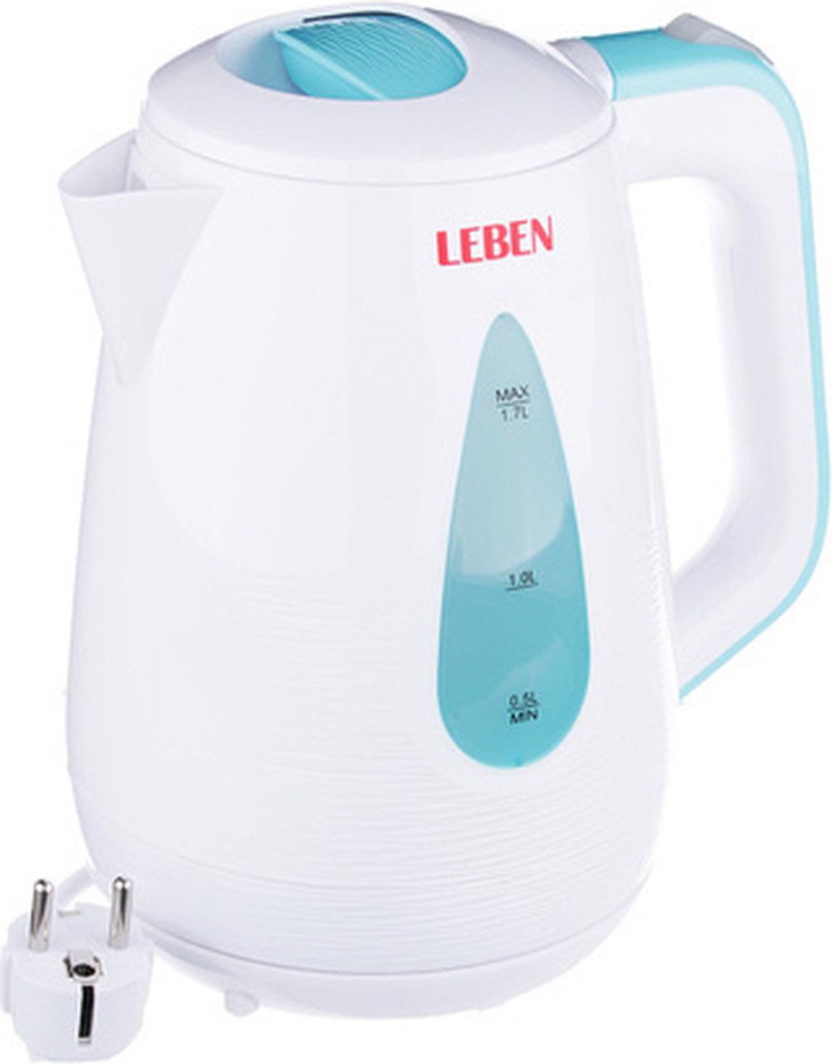 Leben Waterkoker - 1,7 Liter - 1850 Watt - Blauw