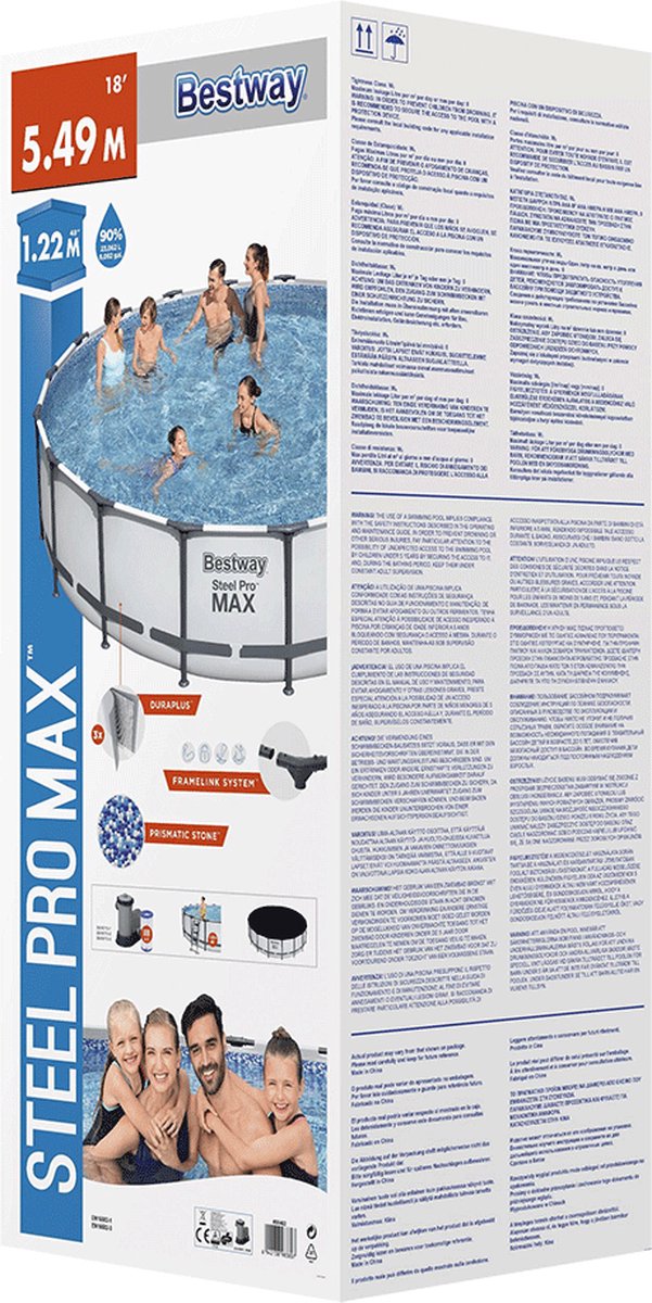 Bestway - Steel Pro Max - Opzetzwembad Inclusief Filterpomp En Accessoires - 549x122 Cm - Rond