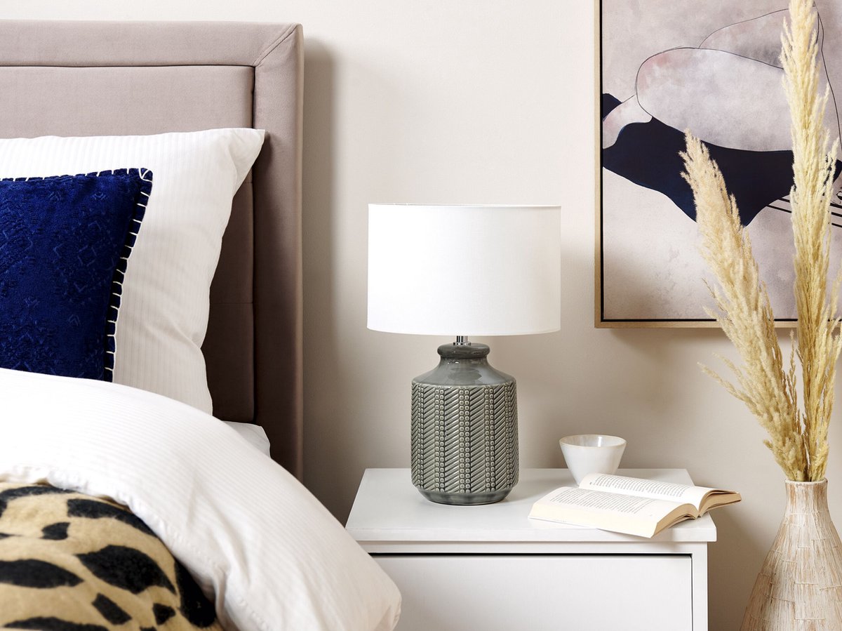 Beliani Esperance - Tafellamp--keramiek - Grijs