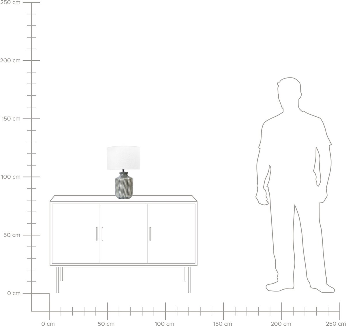 Beliani Esperance - Tafellamp--keramiek - Grijs