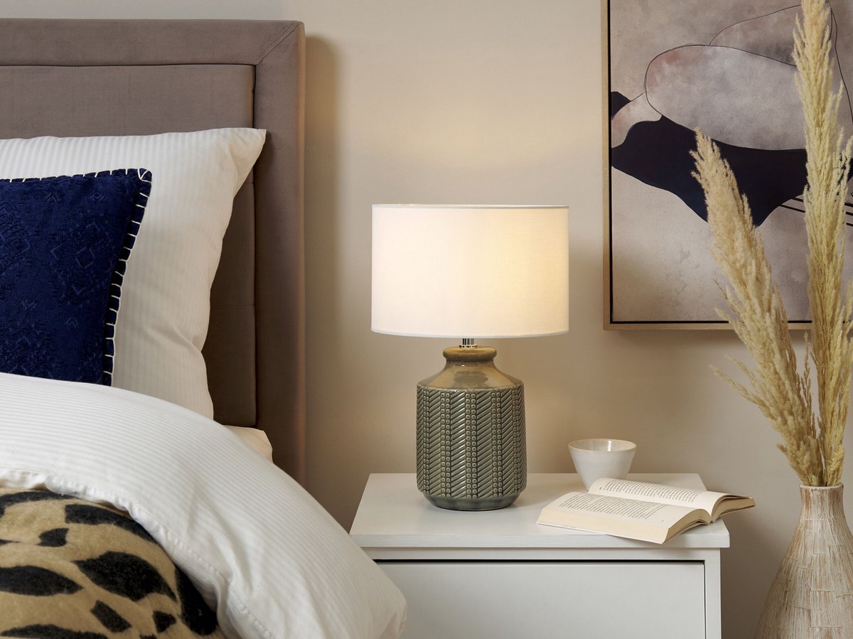 Beliani Esperance - Tafellamp--keramiek - Grijs