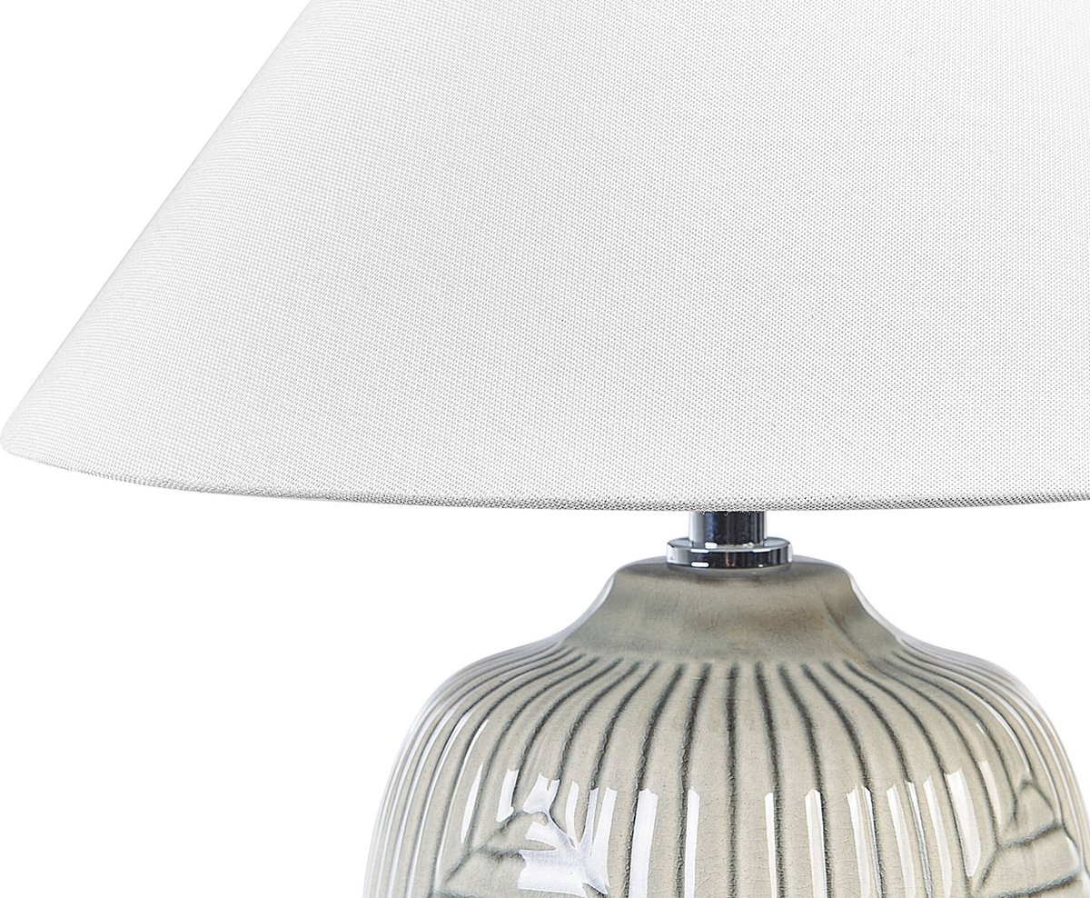 Beliani Canelles - Tafellamp--keramiek - Grijs