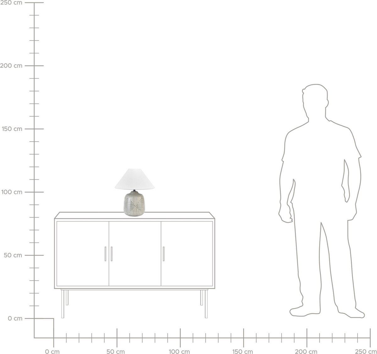 Beliani Canelles - Tafellamp--keramiek - Grijs