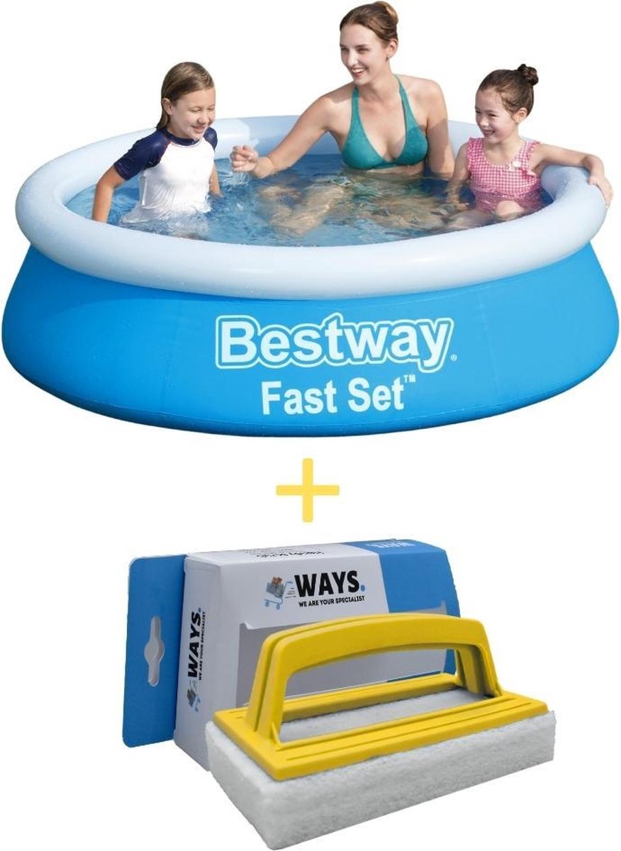 Bestway Zwembad - Fast Set - 183 X 51 Cm - Inclusief Scrubborstel - Blauw