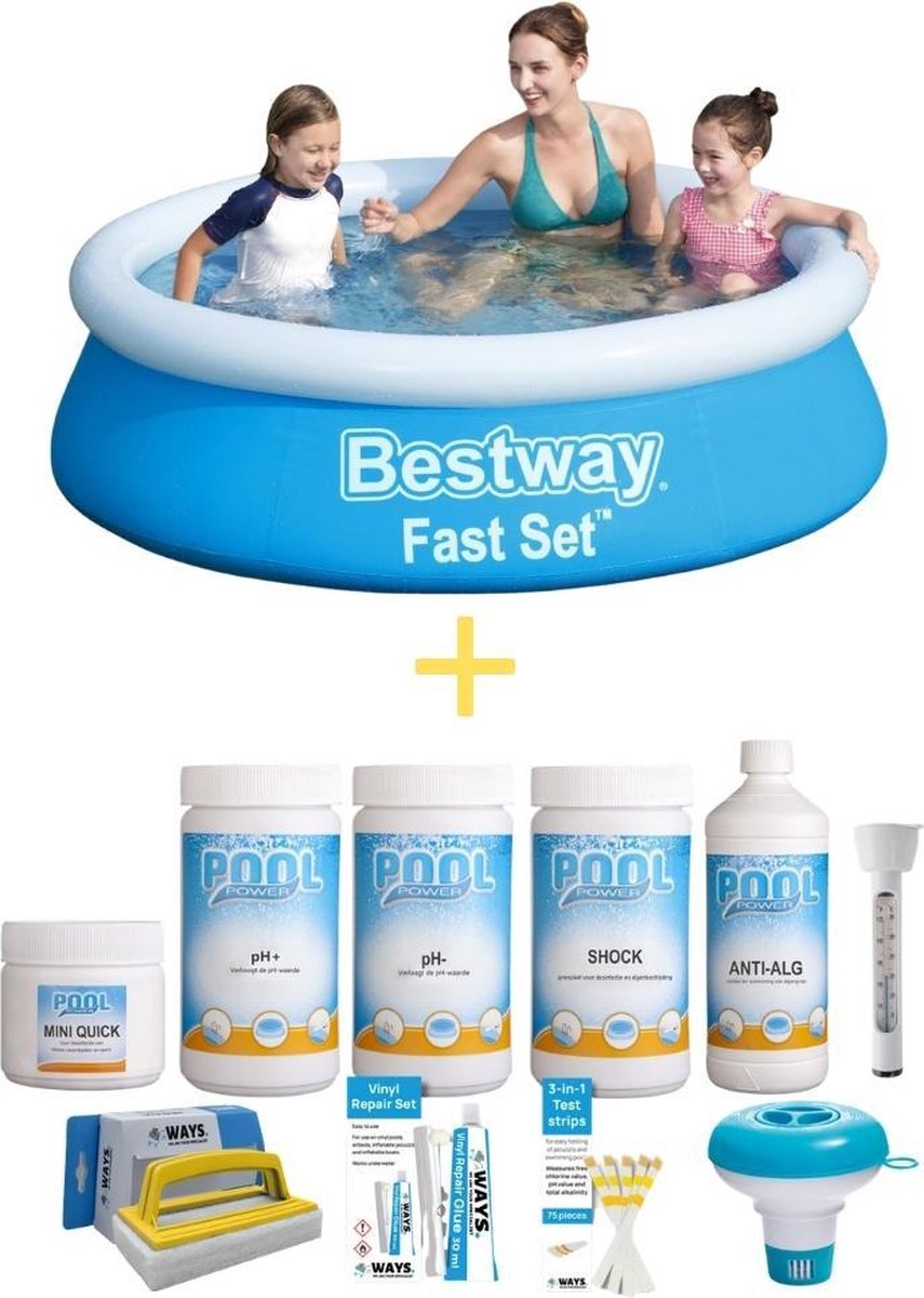 Bestway Zwembad - Fast Set - 183 X 51 Cm - Inclusief Onderhoudspakket Small Deluxe - Blauw