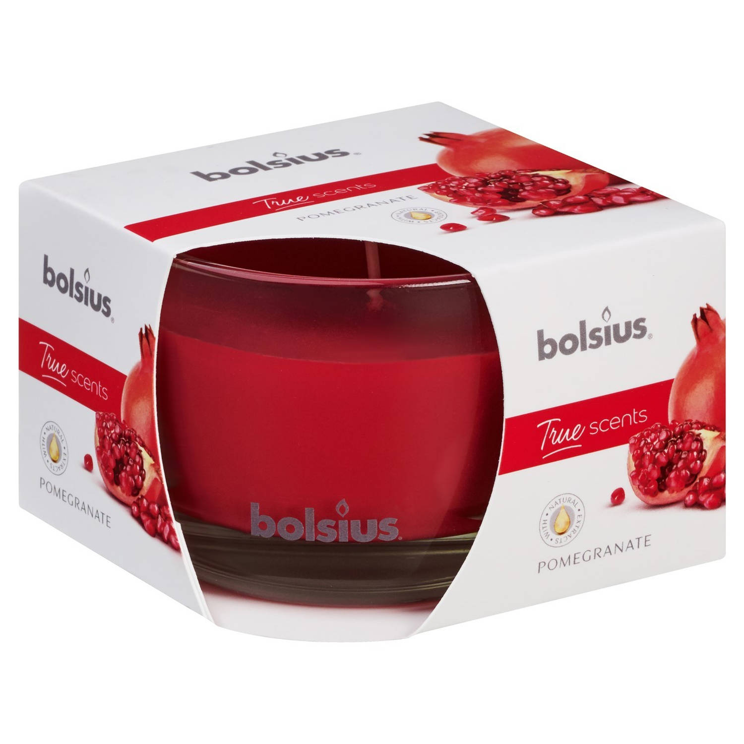 Bolsius 2 Stuks Geurglas 63/90 True Scents Pomegranate - Rood