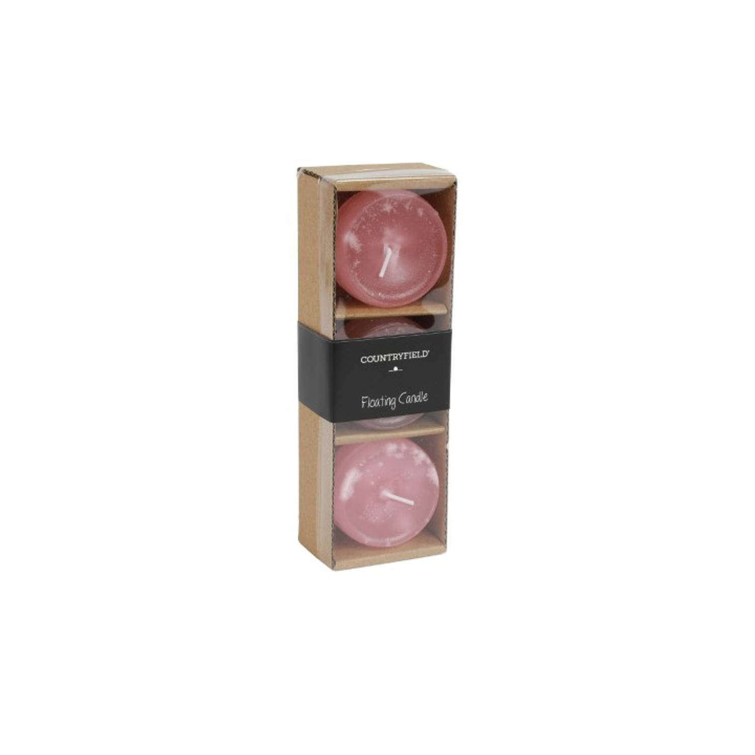 Countryfield Drijfkaars Diameter 5h4 Cm Ro Bollie S3 - Roze