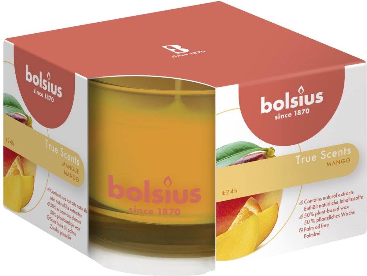 Bolsius Geurglas 63/90 True Scents Mango - Geel