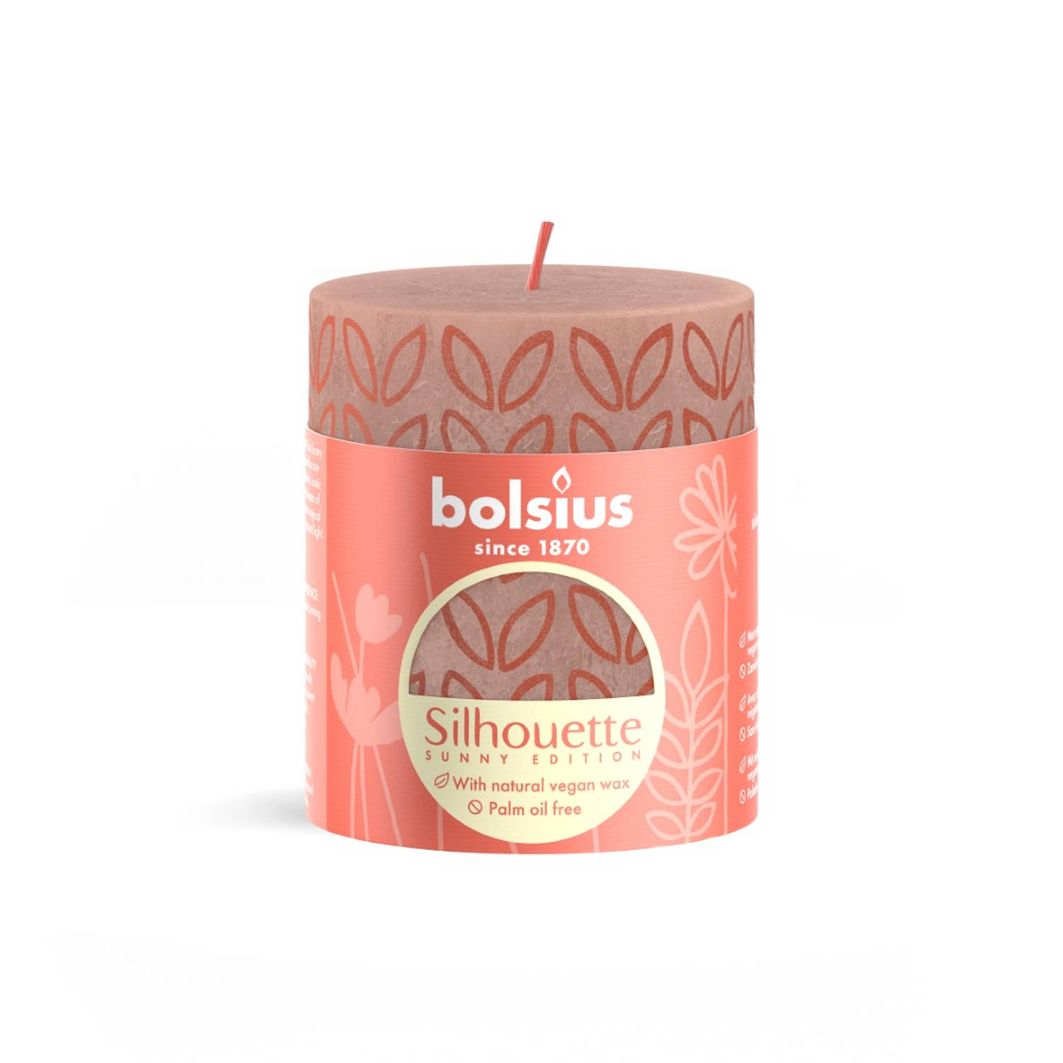 Bolsius Rustiek Stompkaars Silhouette 80/68 Misty Pink - Roze