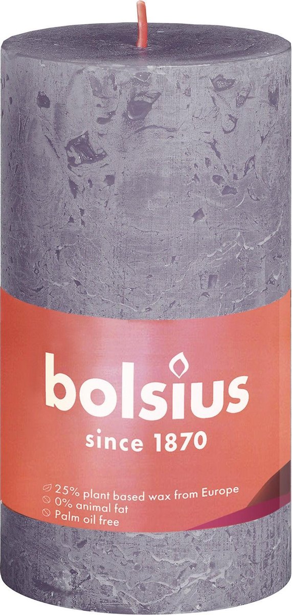Bolsius Rustiek Shine Stompkaars 100/50 Frosted Lavender - Paars