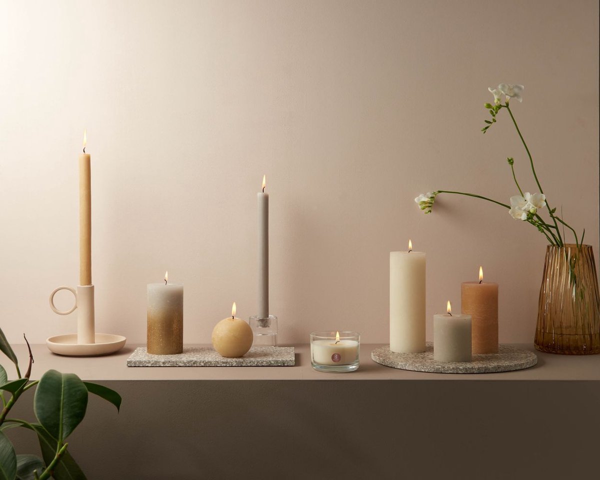 Bolsius Rustiek Shine Bolkaars Diameter76mm Frosted Lavender - Paars