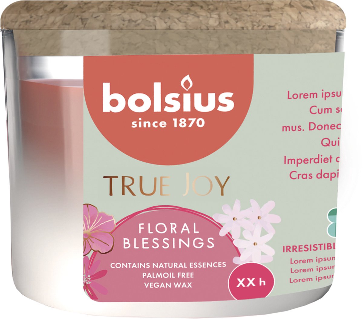 Bolsius Geurglas Met Kurk 66/83 True Joy Floral Blessings