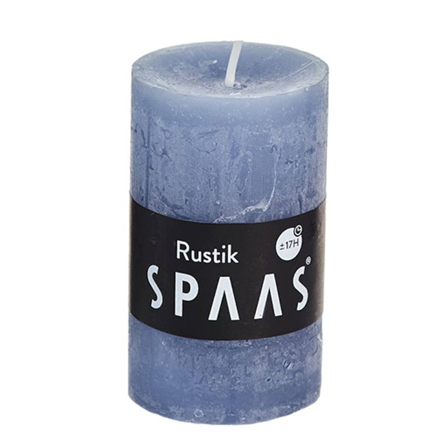 Spaas Rustieke Cilinderkaars 48/80blauw - Grijs