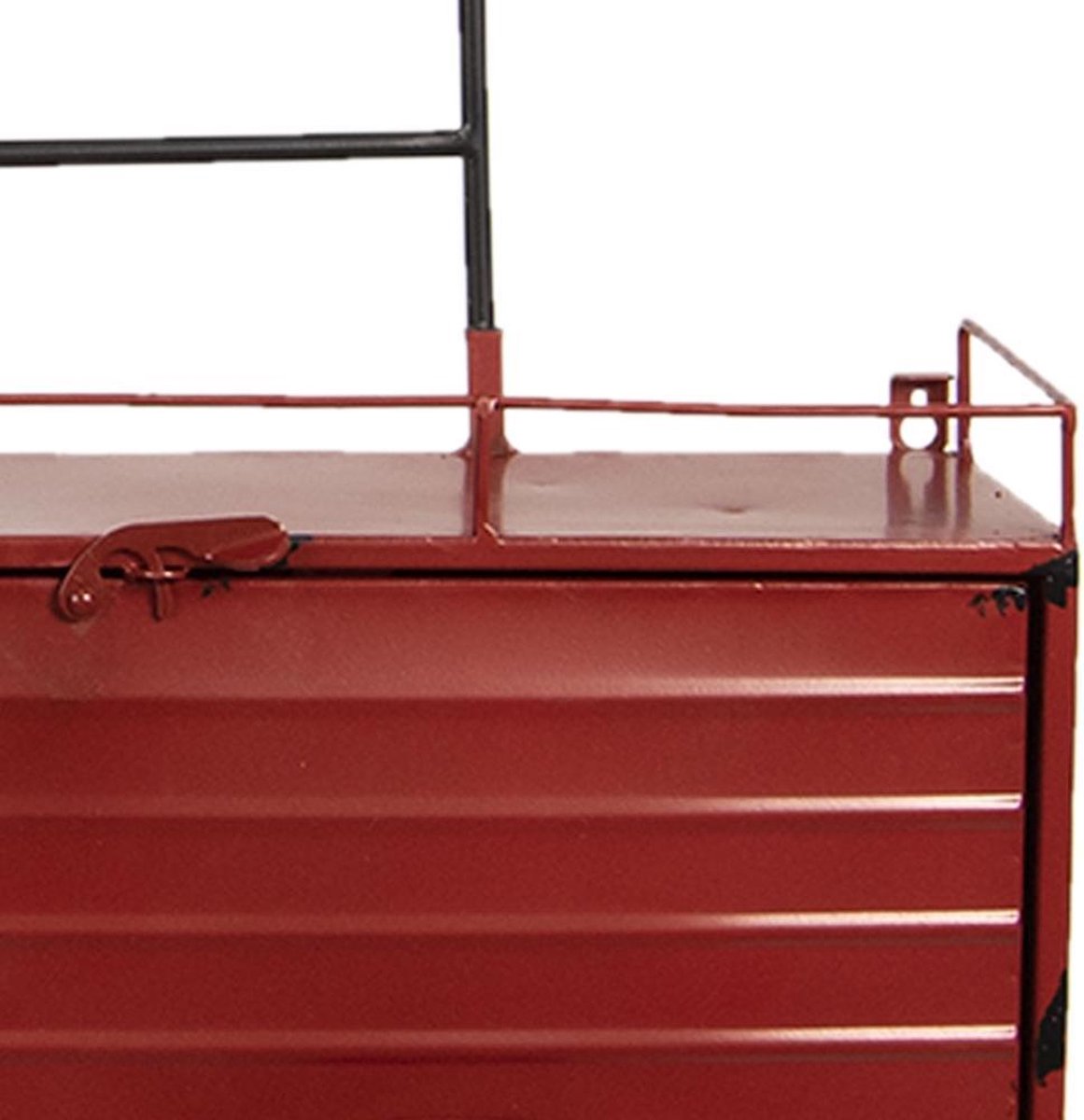 Clayre & Eef Wandkast 97x16x77 Cm Ijzer Bar Opbergkast Hangkast Opbergkast Hangkast - Rood
