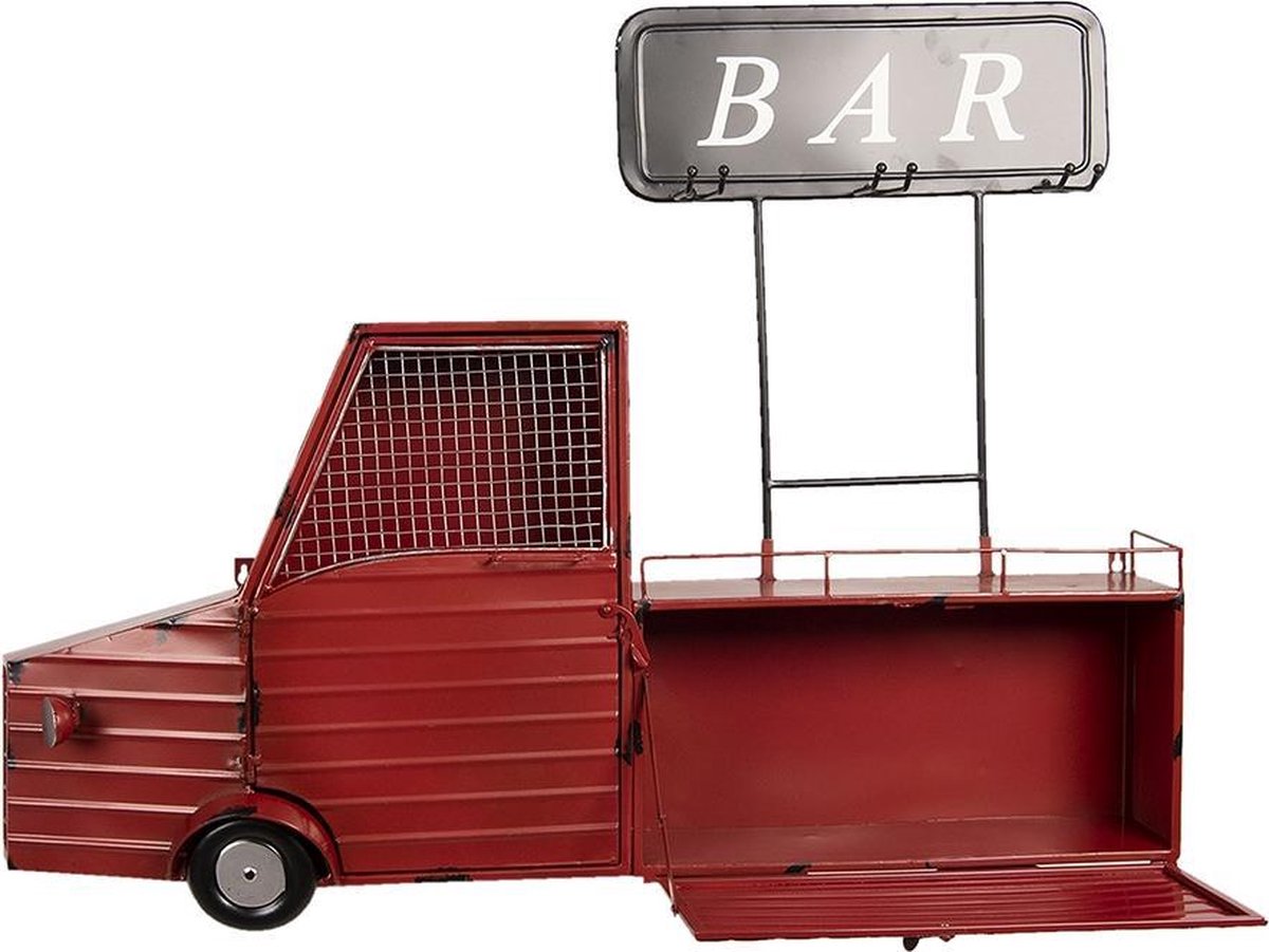 Clayre & Eef Wandkast 97x16x77 Cm Ijzer Bar Opbergkast Hangkast Opbergkast Hangkast - Rood