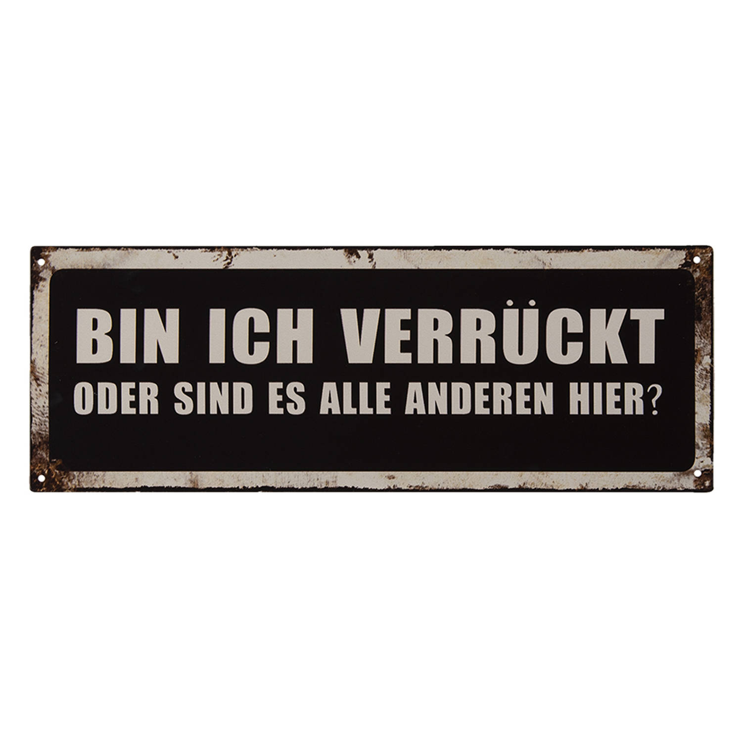 Clayre & Eef Tekstbord 36x13 Cm Ijzer Wandbord Spreuk Wandplaat Wandbord Spreuk - Zwart