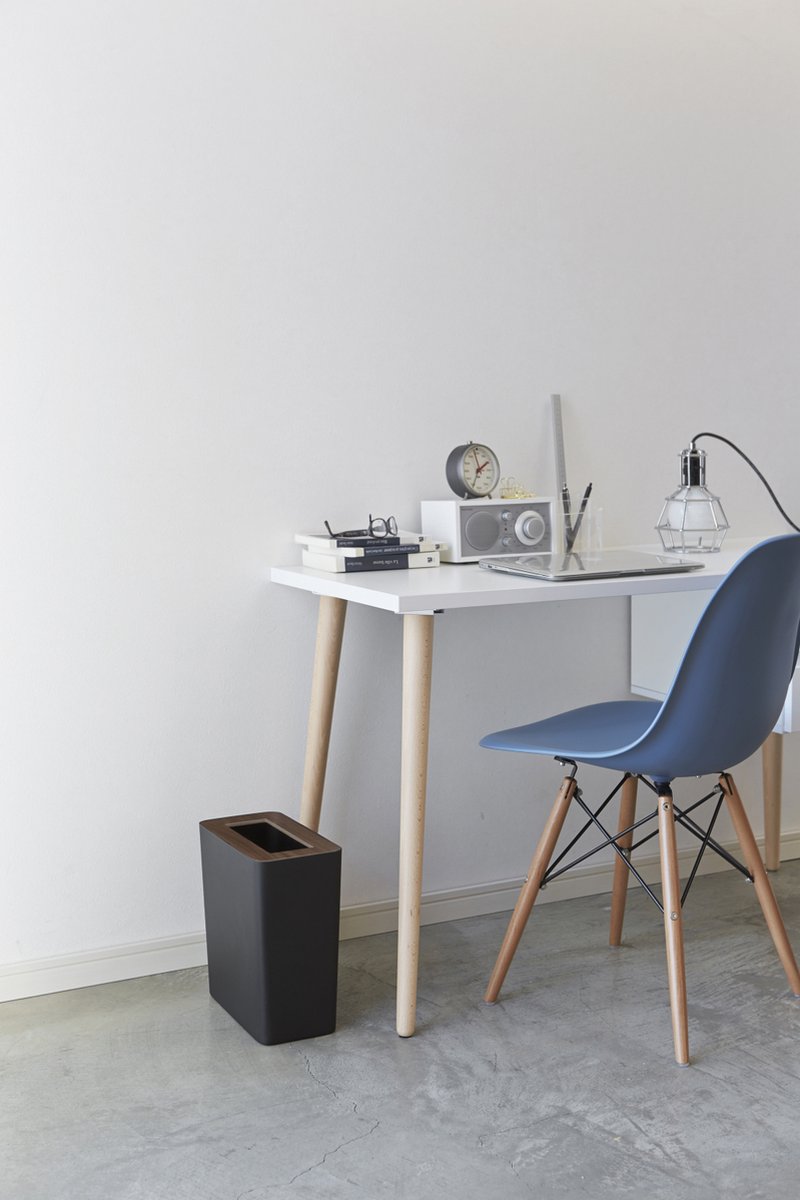 Yamazaki Trash Can Square - Rin - Brown - Zwart