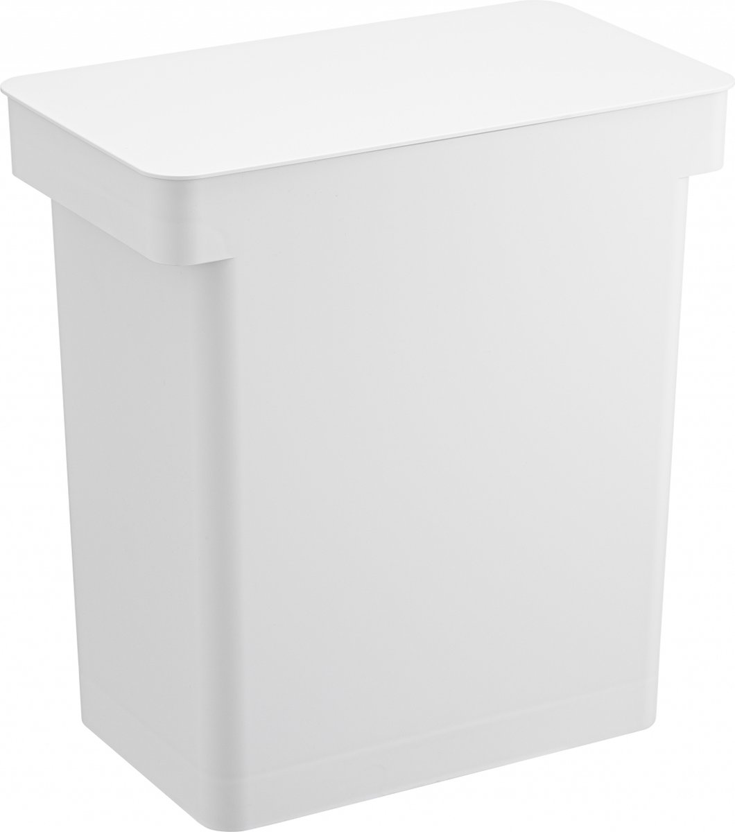 Yamazaki Airtight Trash Can With Caster - Tower - White