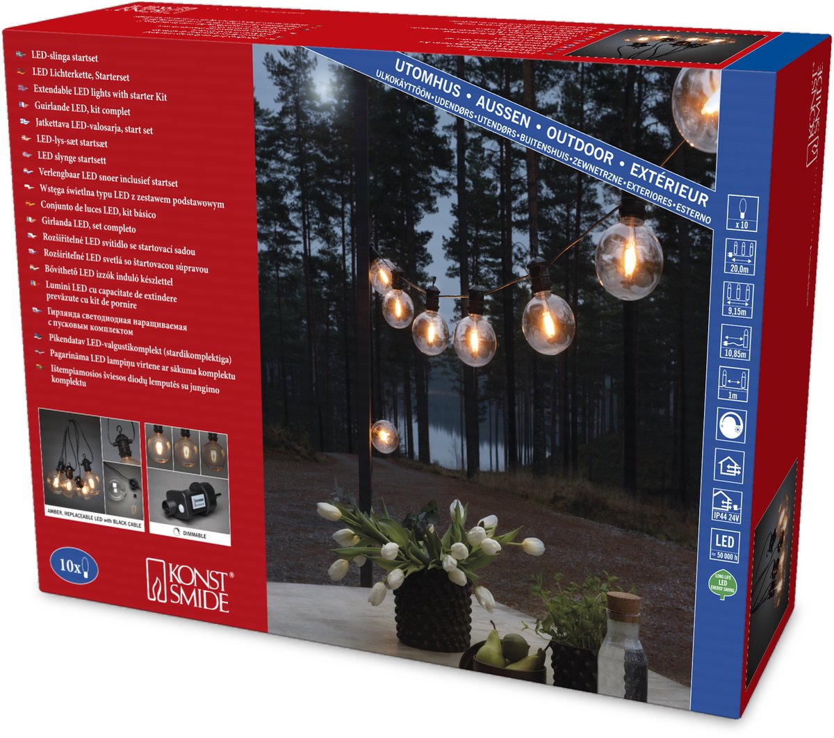 Konstsmide Globe Lichtsnoer met Stekker