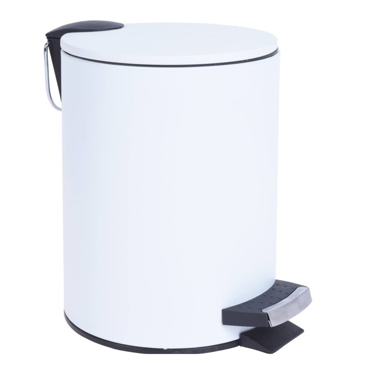 Bathroom Solutions Prullenbak/pedaalemmer Wit Metaal 3 Liter 24 X 17 Cm - Pedaalemmers