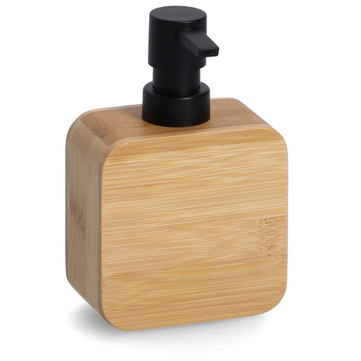 Zeller Zeeppompje/dispenser Bamboe Hout 10 X 15 Cm - Luxe Kwaliteit - Zeeppompjes - Bruin