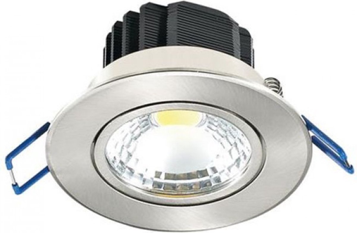 BES LED Led Spot - Inbouwspot - Lila - Rond 5w - Warm Wit 2700k - Mat Chroom Aluminium - Kantelbaar Ø83mm