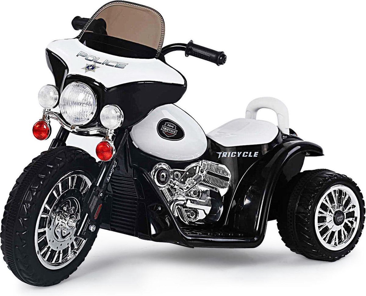 Elektrische Politie Chopper / Trike - Motor Voor Kinderen Tot 25kg Max 1-3 Km/h Zwart