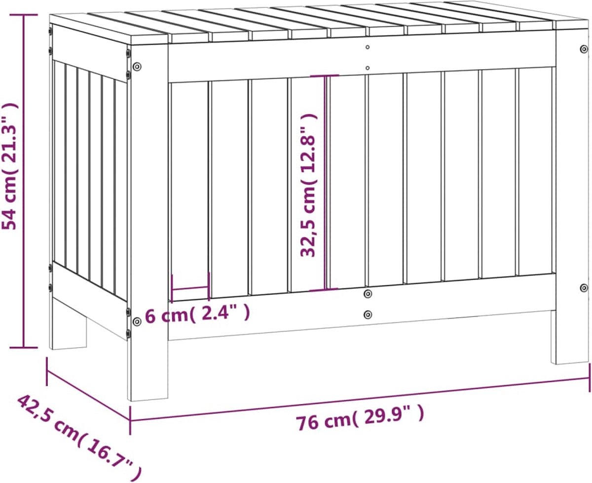 Vidaxl Tuinbox 76x42,5x54 Cm Massief Grenenhout - Grijs