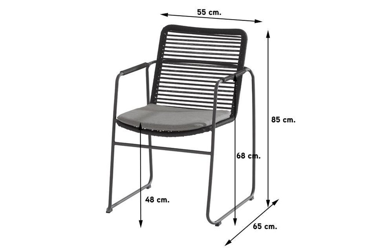 4 Seasons Outdoor Taste Elba Stapelbare Tuinstoel - Grijs