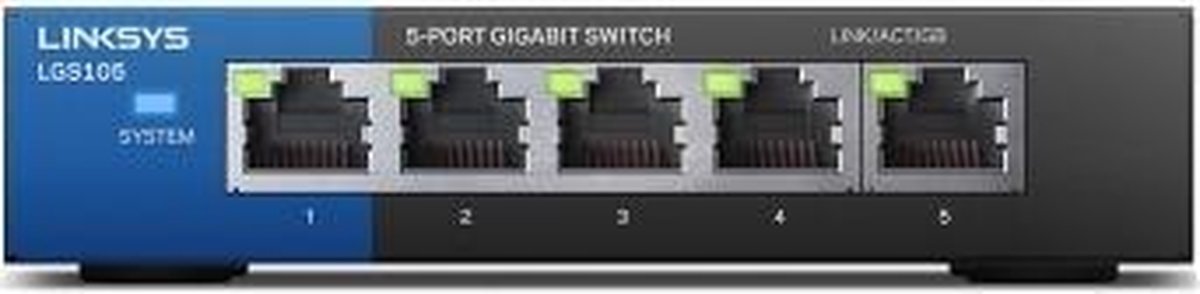 Linksys LG105-EU_RTL 5-poort Gigabit Switch - Zwart