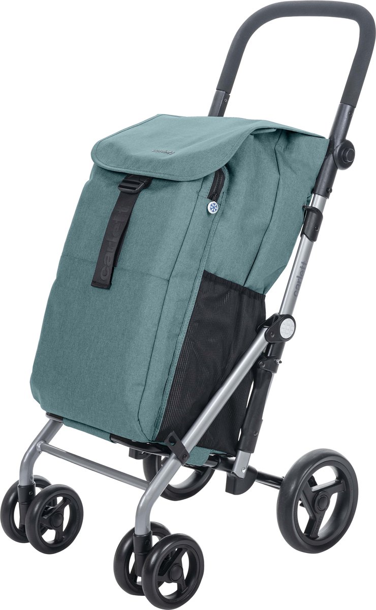 Carlett - Carro De Compra Plegable 4 Ruedas Con Freno Classic Duo Verde - Grijs